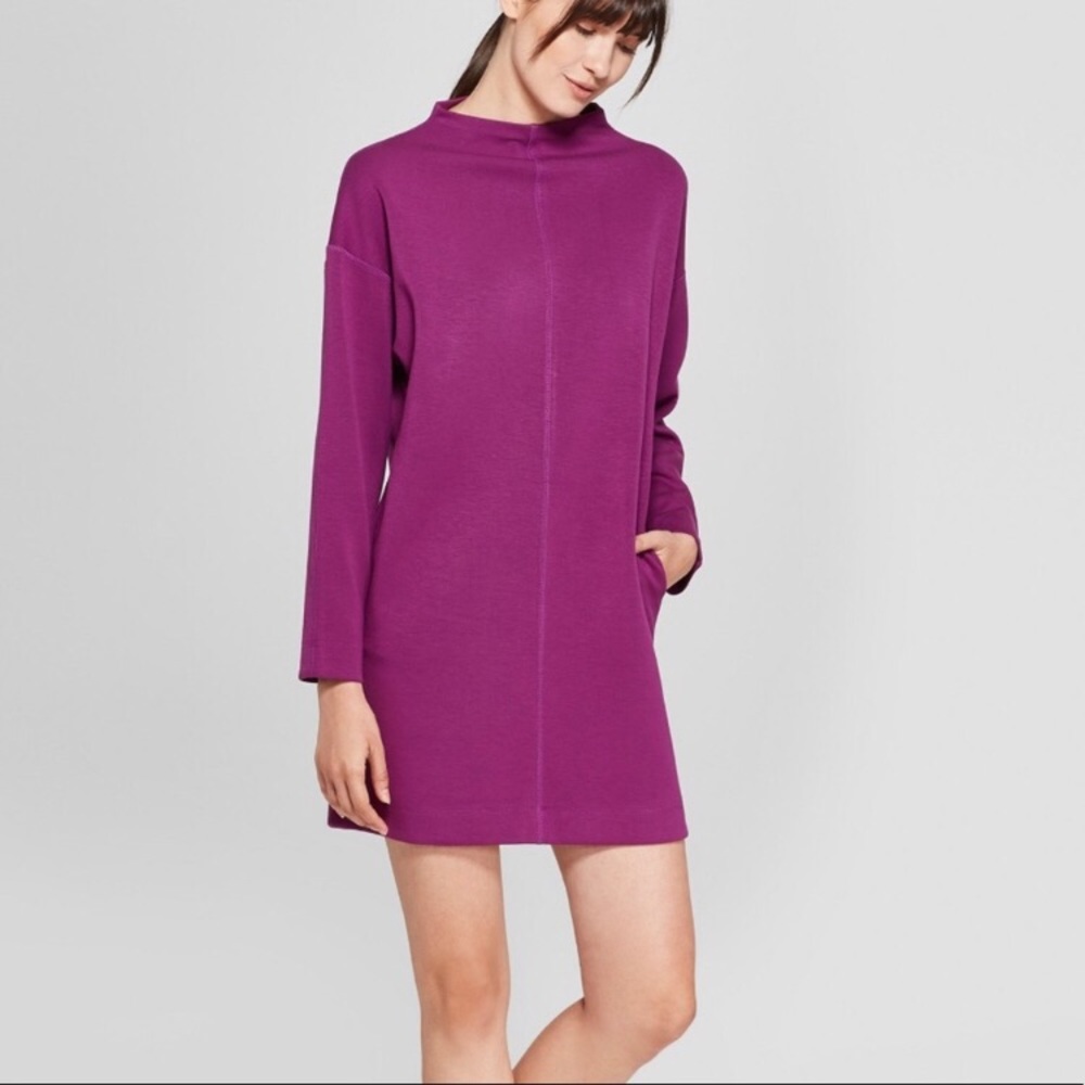 NWT Purple mock neck dress WITH POCKETS!